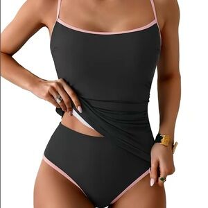Eomenie Women’s Two-Piece Tankini Swimsuit – Tummy Control Bathing Suit Small